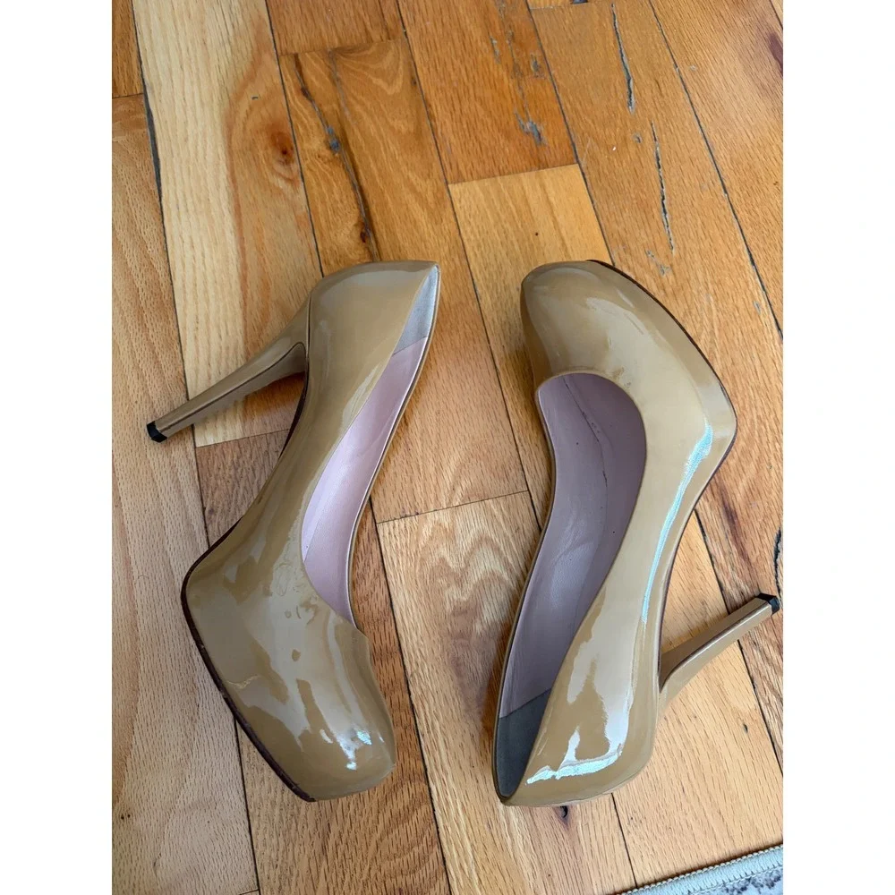 Kate‎ Spade Lori Platform Heels Pumps Camel Patent Leather Size 8